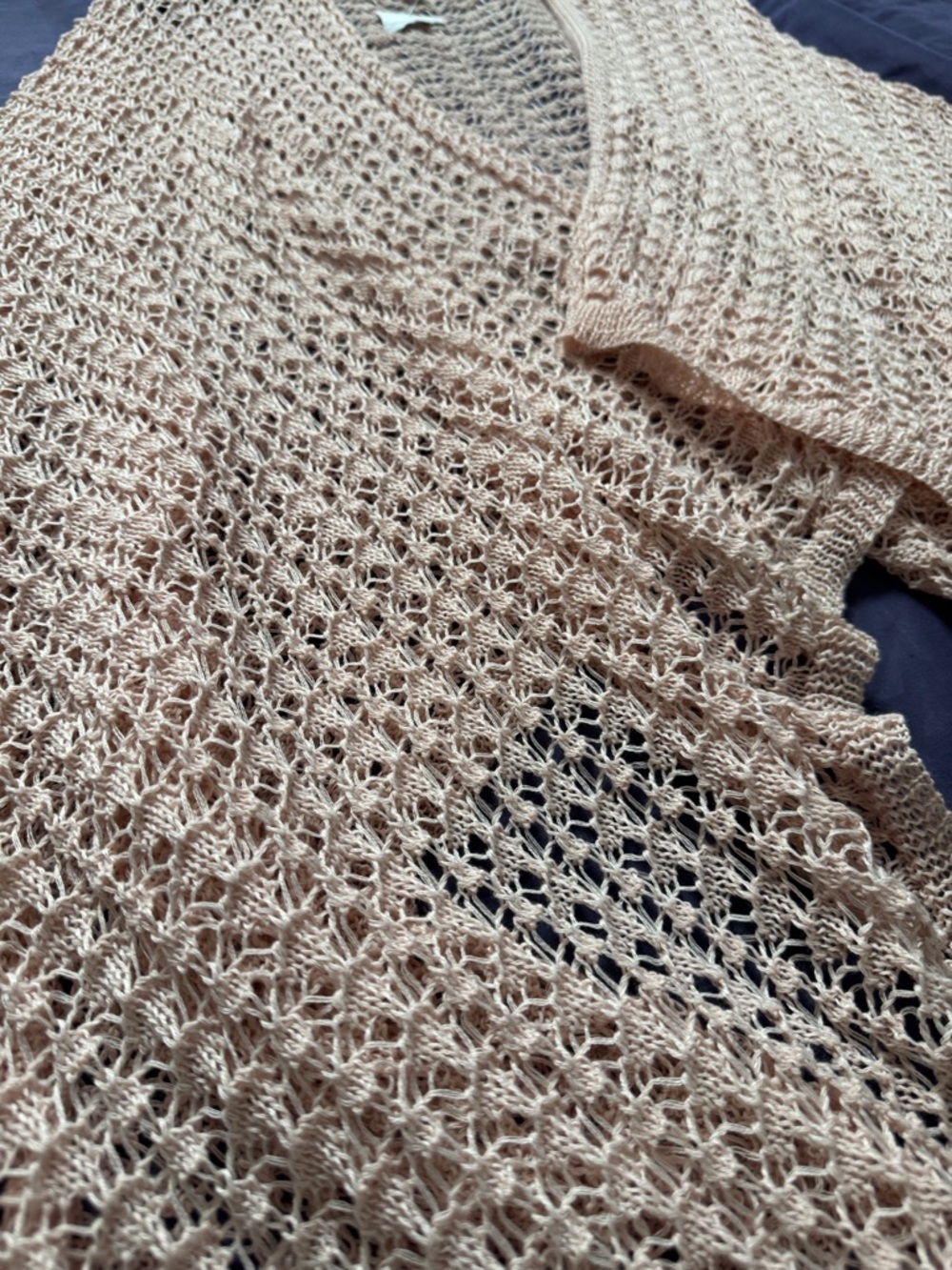 LC Lauren Conrad Blush Open-Knit Poncho - Picture 2 of 2